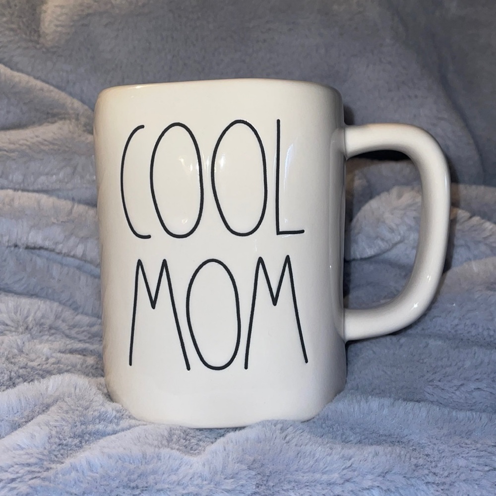 Rae Dunn “Cool Mom” Cup White/Green Lining Mug